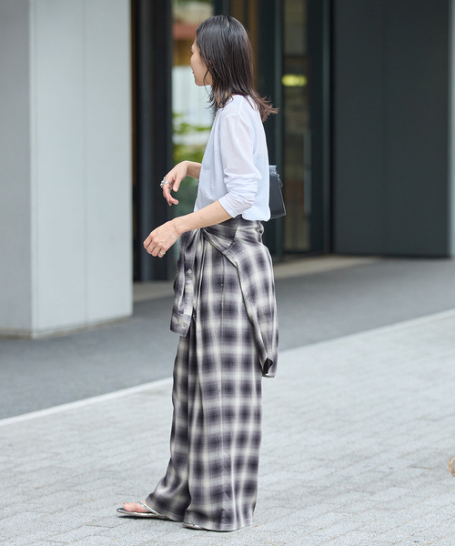 JOURNAL STANDARD(ジャーナルスタンダード)の「CPシアースキンロング Tシャツ(Tシャツ/カットソー・レディース・ホワイト/レッド/ブラック系その他/ダークブルー・FREE)」の11枚目の写真