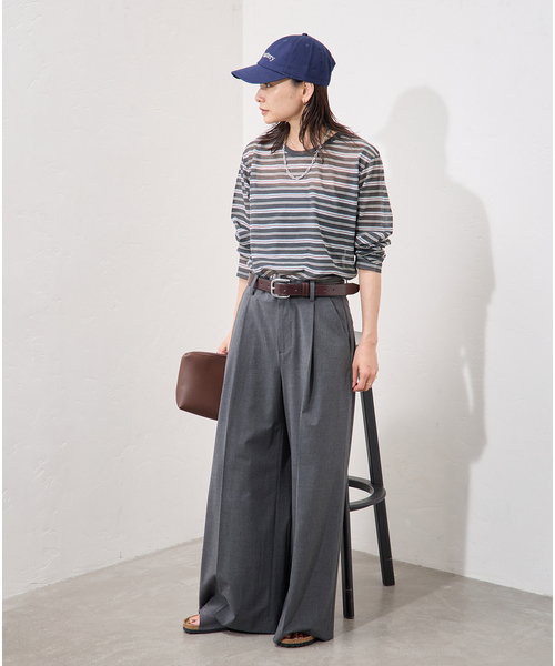 JOURNAL STANDARD(ジャーナルスタンダード)の「CPシアースキンロング Tシャツ(Tシャツ/カットソー・レディース・ホワイト/レッド/ブラック系その他/ダークブルー・FREE)」の17枚目の写真