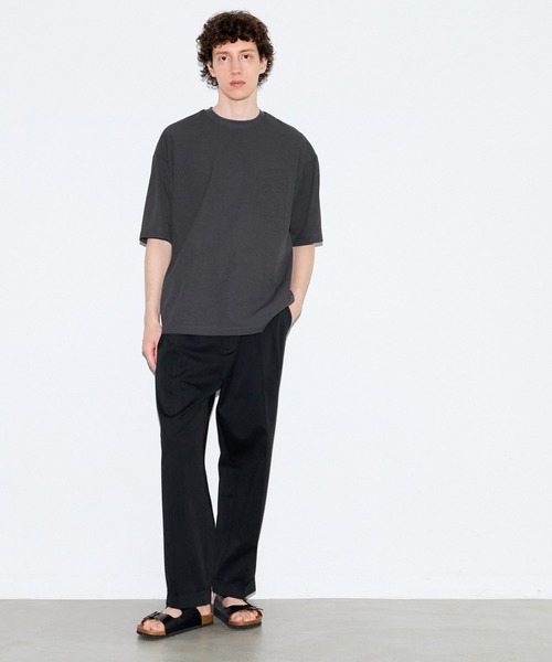 coca（coca）（コカ）の「リネンライクTシャツ（Tシャツ/カットソー・メンズ・ネイビー/チャコール・L/M/XL）」の3枚目の写真
