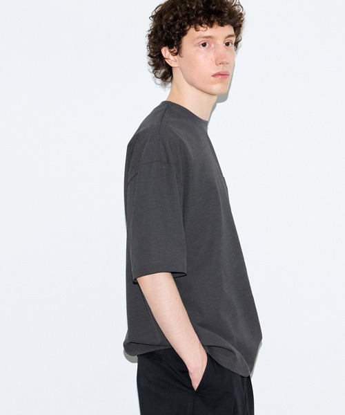 coca（coca）（コカ）の「リネンライクTシャツ（Tシャツ/カットソー・メンズ・ネイビー/チャコール・L/M/XL）」の4枚目の写真