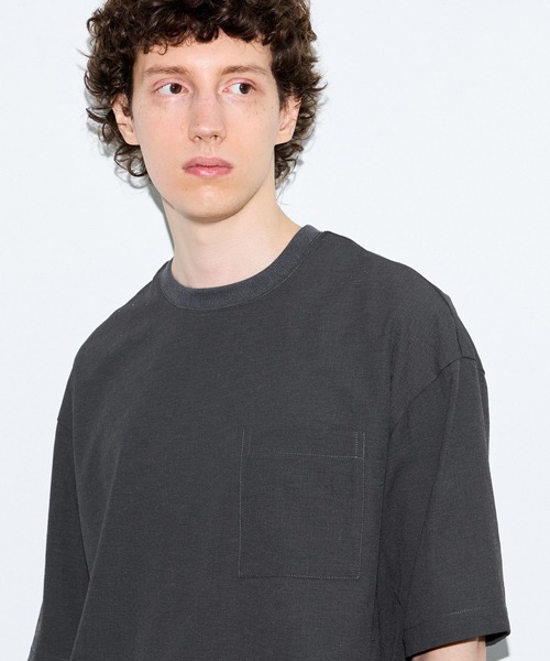 coca（coca）（コカ）の「リネンライクTシャツ（Tシャツ/カットソー・メンズ・ネイビー/チャコール・L/M/XL）」の6枚目の写真