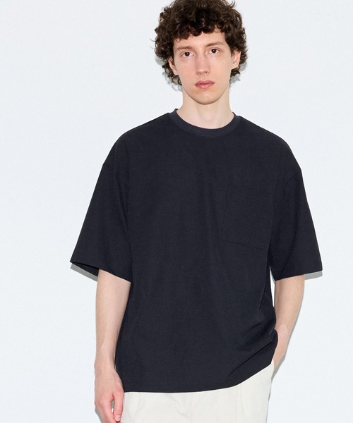 coca（coca）（コカ）の「リネンライクTシャツ（Tシャツ/カットソー・メンズ・ネイビー/チャコール・L/M/XL）」の8枚目の写真