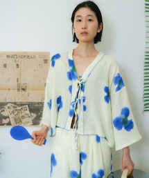 庭の花の半纏シャツ