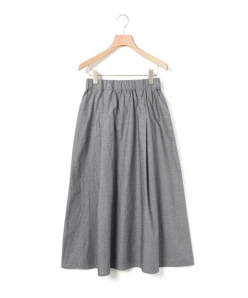 MidiUmi（ミディウミ）の「MidiUmi シャンブレータックスカート（スカート・レディース・オフホワイト/ライトブルー/ホワイト系その他/ブラック系その他/ネイビー・FREE）」の3枚目の写真