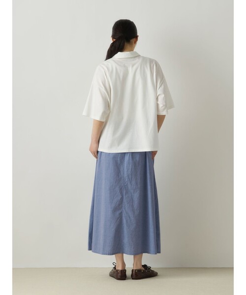MidiUmi（ミディウミ）の「MidiUmi シャンブレータックスカート（スカート・レディース・オフホワイト/ライトブルー/ホワイト系その他/ブラック系その他/ネイビー・FREE）」の16枚目の写真