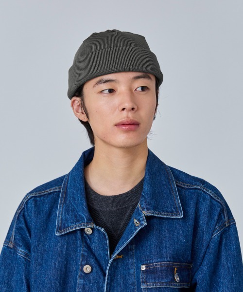 OVERRIDE（オーバーライド）の「OVERRIDE  REP LOW WATCH CAP / オーバーライド（ニットキャップ/ビーニー・メンズ・ダークベージュ/ダークグレー/ダークネイビー/ライトグリーン・57~59cm）」の6枚目の写真