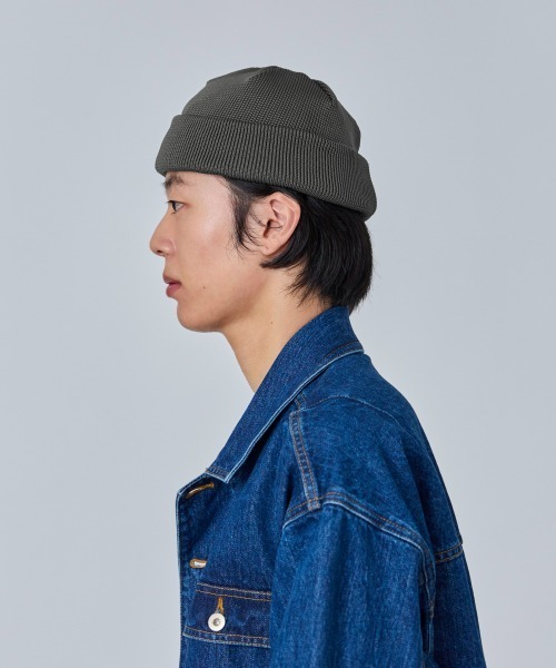 OVERRIDE（オーバーライド）の「OVERRIDE  REP LOW WATCH CAP / オーバーライド（ニットキャップ/ビーニー・メンズ・ダークベージュ/ダークグレー/ダークネイビー/ライトグリーン・57~59cm）」の7枚目の写真