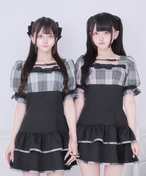 Pal elfy(パルエルフィー)の「シュガリーチェックワンピース(ワンピース・レディース・ブルー/ピンク・フリー)」の16枚目の写真