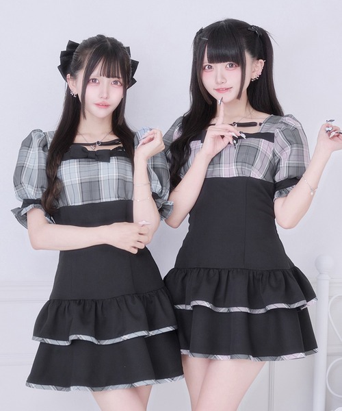 Pal elfy(パルエルフィー)の「シュガリーチェックワンピース(ワンピース・レディース・ブルー/ピンク・フリー)」の17枚目の写真