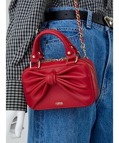 FURFUR(ファーファー)の「リボンモチーフフォンホルダー(ショルダーバッグ・レディース・ホワイト/ピンク/レッド/ブラック・F)」の9枚目の写真