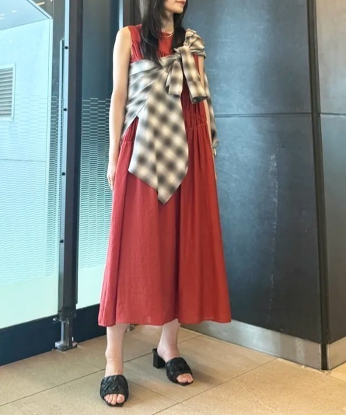 LOVELESS(ラブレス)の「グレープボイルギャザーワンピース(ワンピース・レディース・レッド系その他/オフホワイト/ブラウン系その他5/ライトグリーン・36)」の5枚目の写真