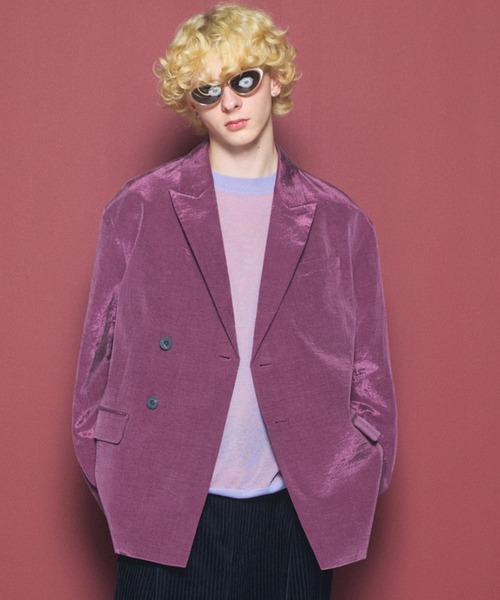 MAISON SPECIAL(メゾンスペシャル)の「《UNISEX》ドレープフィブリルプライムオーバー2Bセミダブルテーラードジャケット/Drape Fibrillated Prime-Over 2B Semi-double Tailored Jacket【MAISON SPECIAL/メゾンスペシャル】■セットアップ対応■(テーラードジャケット・メンズ・ネイビー/ブラック/パープル/グレイッシュベージュ・0/1/2)」の1枚目の写真
