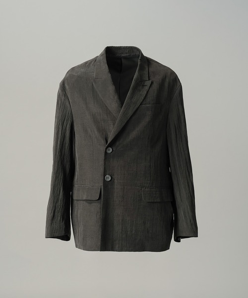 MAISON SPECIAL(メゾンスペシャル)の「《UNISEX》ドレープフィブリルプライムオーバー2Bセミダブルテーラードジャケット/Drape Fibrillated Prime-Over 2B Semi-double Tailored Jacket【MAISON SPECIAL/メゾンスペシャル】■セットアップ対応■(テーラードジャケット・メンズ・ネイビー/ブラック/パープル/グレイッシュベージュ・0/1/2)」の9枚目の写真