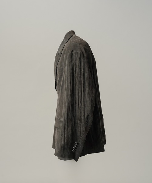MAISON SPECIAL(メゾンスペシャル)の「《UNISEX》ドレープフィブリルプライムオーバー2Bセミダブルテーラードジャケット/Drape Fibrillated Prime-Over 2B Semi-double Tailored Jacket【MAISON SPECIAL/メゾンスペシャル】■セットアップ対応■(テーラードジャケット・メンズ・ネイビー/ブラック/パープル/グレイッシュベージュ・0/1/2)」の10枚目の写真