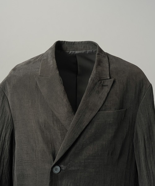 MAISON SPECIAL(メゾンスペシャル)の「《UNISEX》ドレープフィブリルプライムオーバー2Bセミダブルテーラードジャケット/Drape Fibrillated Prime-Over 2B Semi-double Tailored Jacket【MAISON SPECIAL/メゾンスペシャル】■セットアップ対応■(テーラードジャケット・メンズ・ネイビー/ブラック/パープル/グレイッシュベージュ・0/1/2)」の12枚目の写真