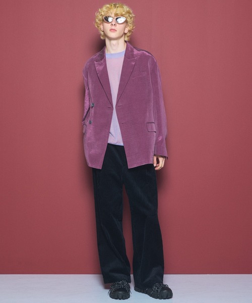 MAISON SPECIAL(メゾンスペシャル)の「《UNISEX》ドレープフィブリルプライムオーバー2Bセミダブルテーラードジャケット/Drape Fibrillated Prime-Over 2B Semi-double Tailored Jacket【MAISON SPECIAL/メゾンスペシャル】■セットアップ対応■(テーラードジャケット・メンズ・ネイビー/ブラック/パープル/グレイッシュベージュ・0/1/2)」の19枚目の写真
