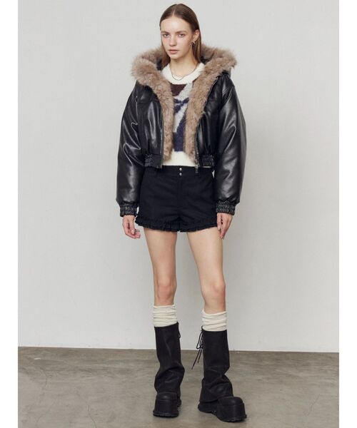 EMODA(エモダ)の「フェイクファーフードブルゾン(ブルゾン・レディース・ブラック/ベージュ/ブラウン/グレー・SMALL/MEDIUM)」の22枚目の写真