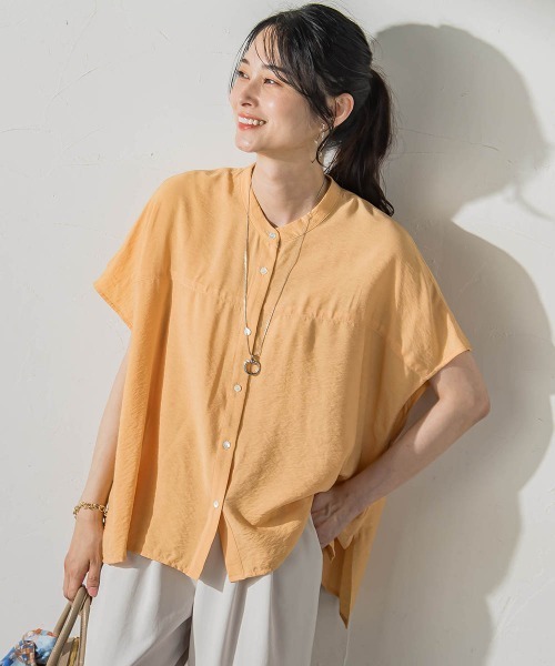 LAUTREAMONT(ロートレアモン)の「≪超軽量≫ エアリーブラウス(シャツ/ブラウス・レディース・ホワイト/チャコールグレー/ライトブルー/イエロー/オレンジ・9号)」の5枚目の写真