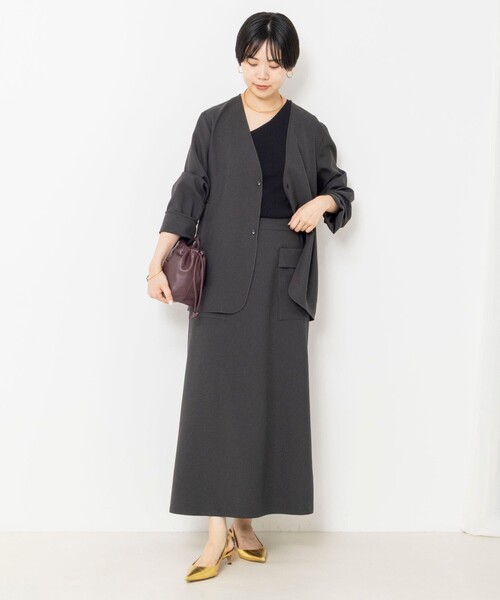 Rie Miller(リエミラー)の「《セットアップ対応/撥水》サイドポケットAラインロングスカート(スカート・レディース・キャメル/チャコールグレー・38/36)」の17枚目の写真