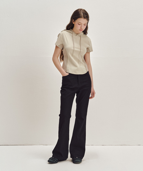 SECONDMONO（セカンドモノローグ）の「W.スリムショートスリーブフーディー[BEIGE]_SEWTS003BEIGE（パーカー・レディース・その他・F）」の3枚目の写真