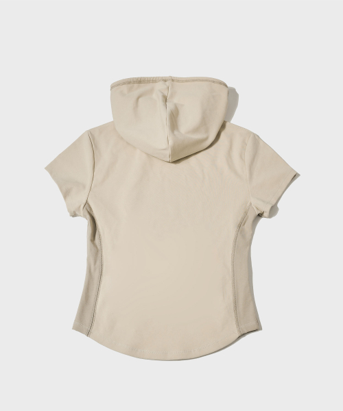 SECONDMONO（セカンドモノローグ）の「W.スリムショートスリーブフーディー[BEIGE]_SEWTS003BEIGE（パーカー・レディース・その他・F）」の4枚目の写真