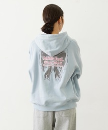 RIBBON EMBROIDERY SWEAT HOODIE