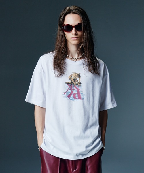 glamb（グラム）の「Angel PUNK T-Shirt / エンジェルパンクTシャツ（Tシャツ/カットソー・メンズ・ホワイト/チャコール・S/M/L）」の2枚目の写真
