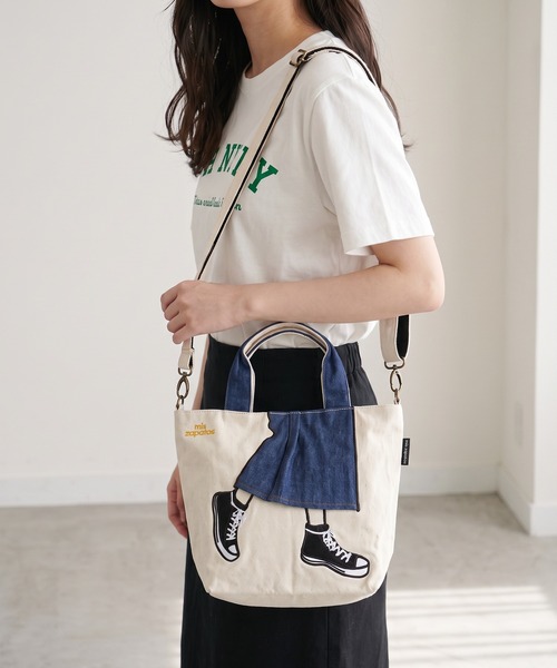 mis zapatos(ミス サパト)の「mis zapatos ロングスカート2WAYミニショルダー(ショルダーバッグ・レディース・ブラック/ナチュラル/ネイビー/ピンク/カーキ・FREE)」の2枚目の写真