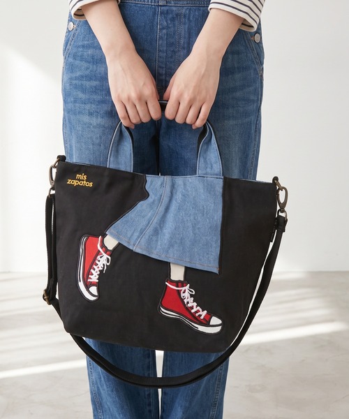 mis zapatos(ミス サパト)の「mis zapatos ロングスカート2WAYミニショルダー(ショルダーバッグ・レディース・ブラック/ナチュラル/ネイビー/ピンク/カーキ・FREE)」の1枚目の写真