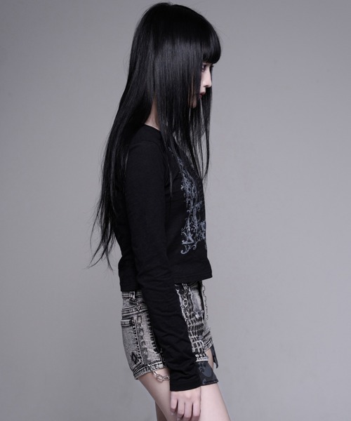 REFLEM（レフレム）の「『REFLEM/レフレム』クロスストラップVネックL/S Tee/ロングスリーブカットソー（Tシャツ/カットソー・レディース・ホワイト/ブラック・M/L）」の4枚目の写真