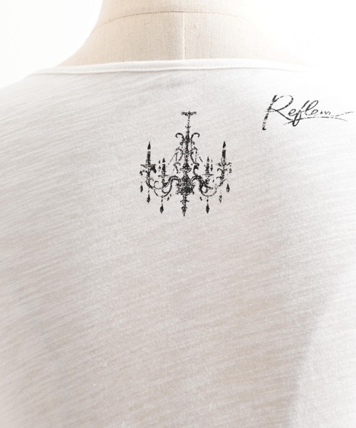 REFLEM（レフレム）の「『REFLEM/レフレム』クロスストラップVネックL/S Tee/ロングスリーブカットソー（Tシャツ/カットソー・レディース・ホワイト/ブラック・M/L）」の22枚目の写真