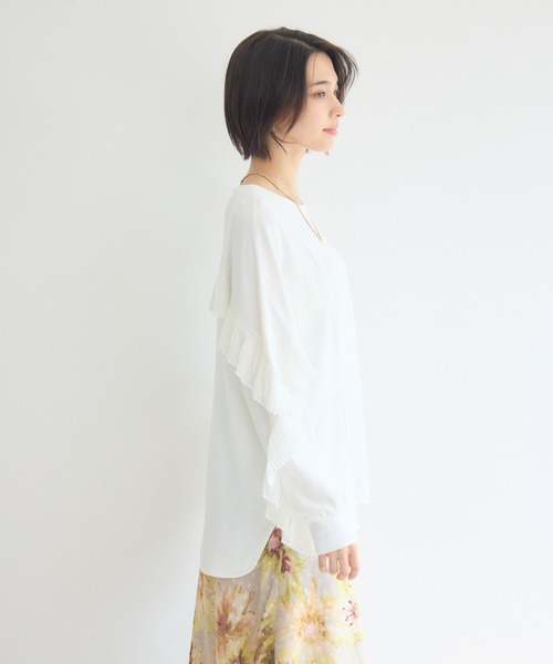 KATHARINE ROSS(キャサリンロス)の「プリーツフリルブラウス(シャツ/ブラウス・レディース・オフホワイト/ブラック・FREE)」の3枚目の写真