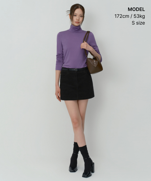 MUSINSA STANDARD WOMAN（ムシンサスタンダードウーマン）の「ウィメンズテンセルスリムタートルネックTシャツ[ラベンダー]（Tシャツ/カットソー・レディース・その他・LARGE/SMALL/MEDIUM/X-SMALL）」の2枚目の写真