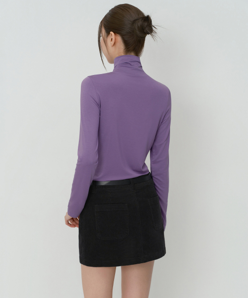 MUSINSA STANDARD WOMAN（ムシンサスタンダードウーマン）の「ウィメンズテンセルスリムタートルネックTシャツ[ラベンダー]（Tシャツ/カットソー・レディース・その他・LARGE/SMALL/MEDIUM/X-SMALL）」の3枚目の写真