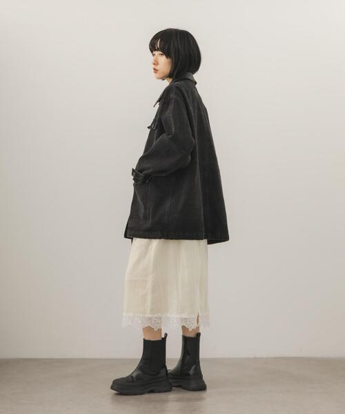 KBF（ケイビーエフ）の「ベロアレースミディスカート（スカート・レディース・ブルー/アイボリー/ブラック・ONE）」の9枚目の写真