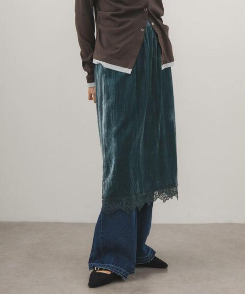 KBF（ケイビーエフ）の「ベロアレースミディスカート（スカート・レディース・ブルー/アイボリー/ブラック・ONE）」の22枚目の写真