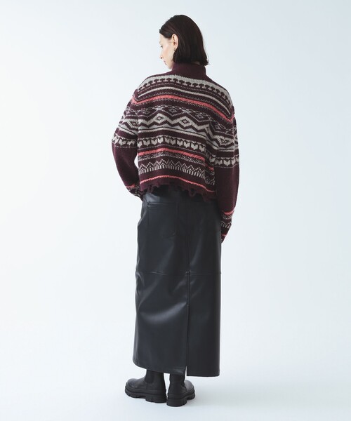 Ray BEAMS(レイビームス)の「フェイク レザー ロング タイト スカート(スカート・レディース・ダークブラウン/ブラック・0/1)」の17枚目の写真