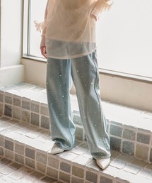 Three Four Time | パール付きデニムパンツ(デニムパンツ)