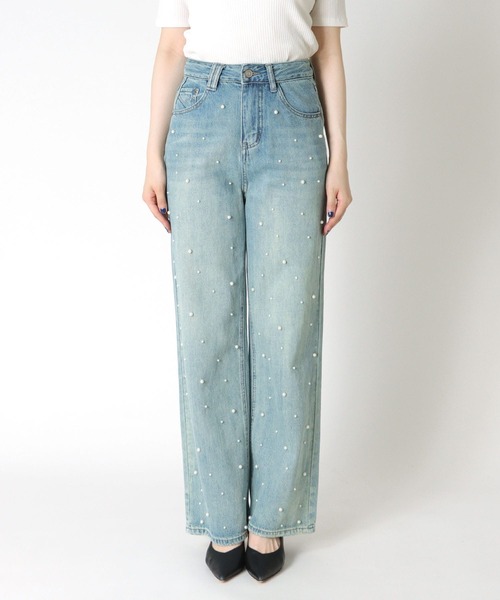 Three Four Time（ｽﾘｰﾌｫｰﾀｲﾑ）の「パール付きデニムパンツ（デニムパンツ・レディース・ブルー・ONE SIZE）」の10枚目の写真
