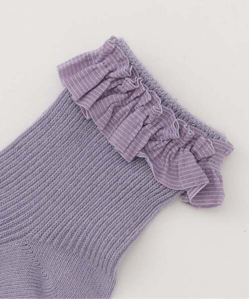 petit main(プティマイン)の「フリルソックス(ソックス/靴下・キッズ・ピンク/アイボリー/ブルーグレー・L/M/S/SS)」の4枚目の写真