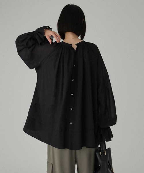 BABYLONE(バビロン)の「2WAYシアーフリルブラウス(シャツ/ブラウス・レディース・オフホワイト/ブラック・フリー)」の6枚目の写真