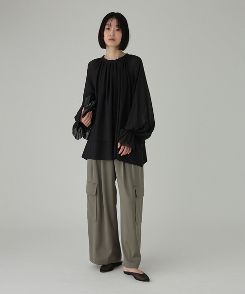 BABYLONE(バビロン)の「2WAYシアーフリルブラウス(シャツ/ブラウス・レディース・オフホワイト/ブラック・フリー)」の7枚目の写真