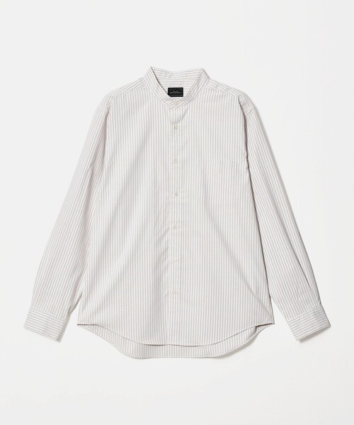green label relaxing(グリーンレーベルリラクシング)の「MULTI FUNCTION ピンオックス バンドカラー 長袖シャツ -UVカット・吸水速乾・遮熱-(シャツ/ブラウス・メンズ・ベージュ/ホワイト/ライトグレー/ライトブルー・M/L/XL/S)」の3枚目の写真