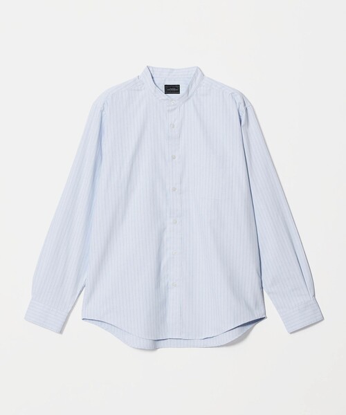 green label relaxing(グリーンレーベルリラクシング)の「MULTI FUNCTION ピンオックス バンドカラー 長袖シャツ -UVカット・吸水速乾・遮熱-(シャツ/ブラウス・メンズ・ベージュ/ホワイト/ライトグレー/ライトブルー・M/L/XL/S)」の4枚目の写真
