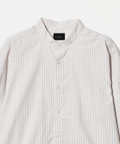 green label relaxing(グリーンレーベルリラクシング)の「MULTI FUNCTION ピンオックス バンドカラー 長袖シャツ -UVカット・吸水速乾・遮熱-(シャツ/ブラウス・メンズ・ベージュ/ホワイト/ライトグレー/ライトブルー・M/L/XL/S)」の13枚目の写真