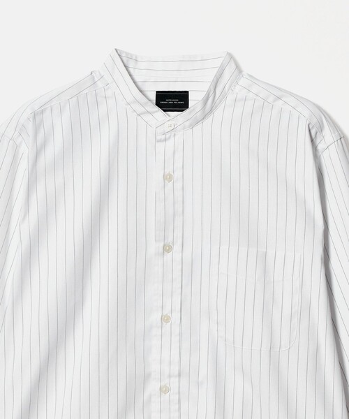 green label relaxing(グリーンレーベルリラクシング)の「MULTI FUNCTION ピンオックス バンドカラー 長袖シャツ -UVカット・吸水速乾・遮熱-(シャツ/ブラウス・メンズ・ベージュ/ホワイト/ライトグレー/ライトブルー・M/L/XL/S)」の20枚目の写真