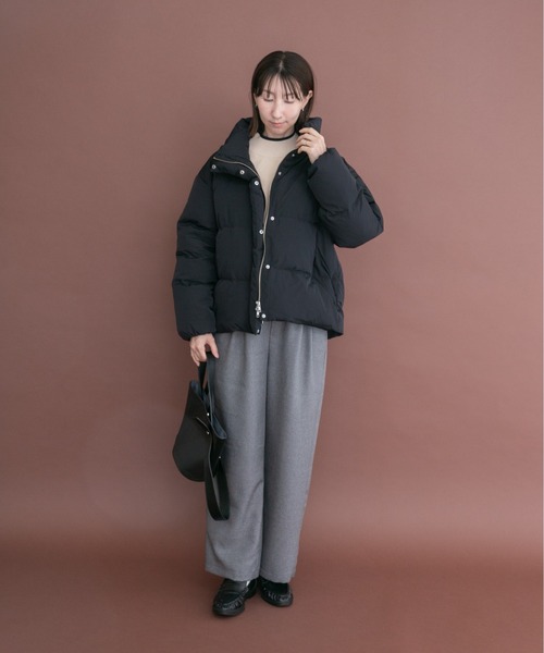 ITEMS URBANRESEARCH（アイテムズ アーバンリサーチ）の「フレンチダウン（ダウンジャケット/コート・レディース・ベージュ系その他/ブラック・FREE）」の5枚目の写真