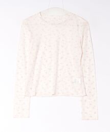 小花柄シアーロングスリーブトップス