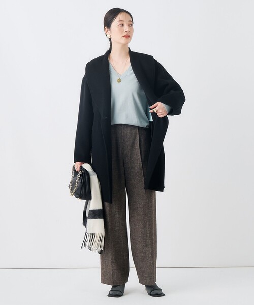 NOLLEY’S（ノーリーズ）の「リバーコート（ダッフルコート・レディース・オフホワイト/ブラック/ブラウン・38）」の5枚目の写真