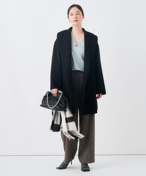 NOLLEY’S（ノーリーズ）の「リバーコート（ダッフルコート・レディース・オフホワイト/ブラック/ブラウン・38）」の12枚目の写真